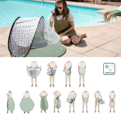 Babymoov Aquani 3-in-1 Infant & Baby Beach Tent & Pool, UV Protection Sunshade, Pop-Up Play Area & Portable Outdoor Paddling Pool, Provence