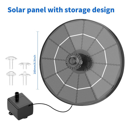 AISITIN 3.5W Solar Water Fountain with Storage & Integrated Bracket, Floating Solar Fountain Pump with Nozzles for Bird Bath, Garden, Pond, Pool, Aquarium and Outdoor (2PCS)