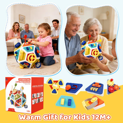 22-in-1 Baby Activity Cube,Montessori Sensory Toy Toddler 1-3, Kid Education Learning Activity Toys, Early Educational Birthday Gift for 1 2 Year Olds Boy Girl (Colorful)
