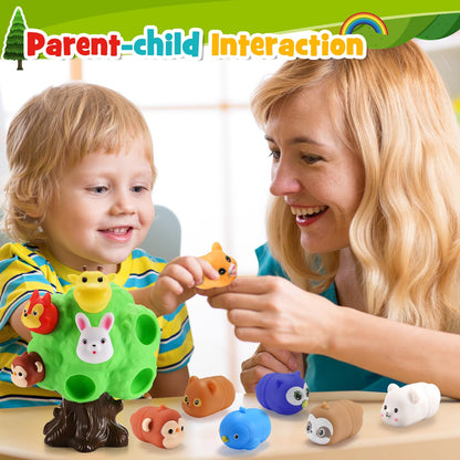SnapGlowz Gifts for 1-5 Year Old Boys, Toddler Toys Farm Animal Learning Toy for Toddlers 1-6 Forest Animal Playset Montessori Toys for 2-6 Girls Sensory Easter Birthday Gifts for Boys