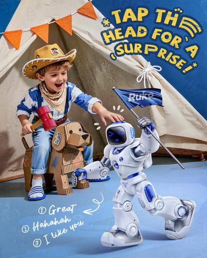 Ruko 1088 Smart Robots for Kids, Large Programmable Interactive RC Robot with Voice Control, APP Control, Present for 4 5 6 7 8 9 Years Old Kids Boys and Girls