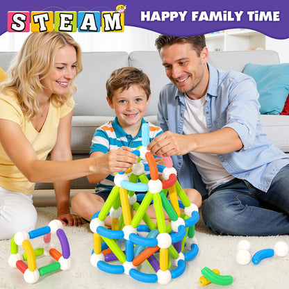 Loovio Magnet Toys for 3 Year Old Boys & Girls,80pcs Montessori Toys for Toddlers Kids, Magnetic Blocks Building Ideal Toys Gift- Starter Set (80pcs Building Blocks)