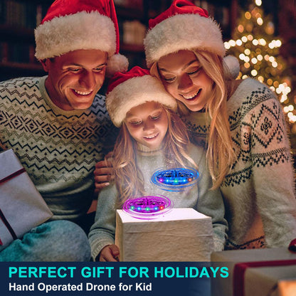 Hand Operated Flying Toy Drone for Kids, 360° Hands Free Motion Sensors Mini Drone with Cool LED Lights, Easy Indoor Small UFO Toy Flying Ball Drone for 6 7 8 9 10+ Year Old Boys and Girls (Pink)