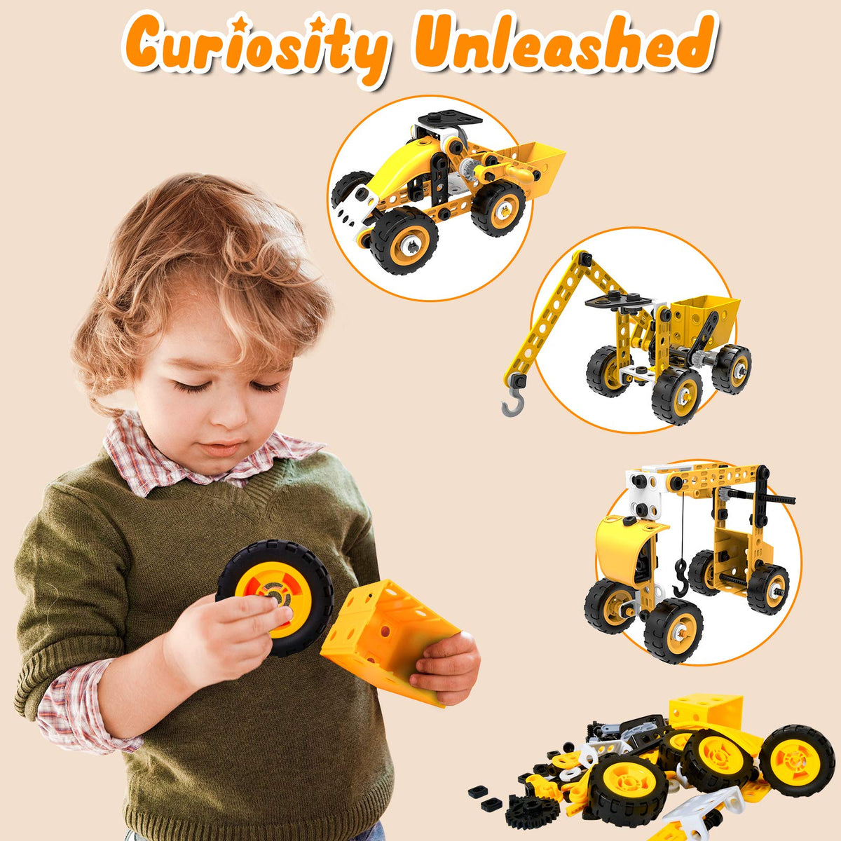 STEM Building Toys, 10 in 1 Construction Set for Preschool Kids, Educational Creative Games Holiday Idea Gift for 5+ Years Old, Stem Activities for Kids Ages 4-8 5-7 6-8 Boy Birthday Gifts