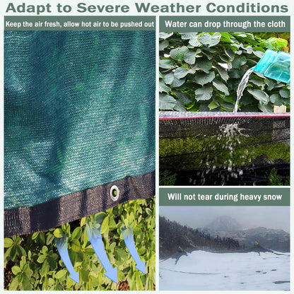 90% Green Colored Shade Cloth 6 ft X 10 ft, Heavy Duty HDPE Mesh Sun Shade Tarp with Grommets for Garden Greenhouse Pergola Patio Plant Kennel UV Protection