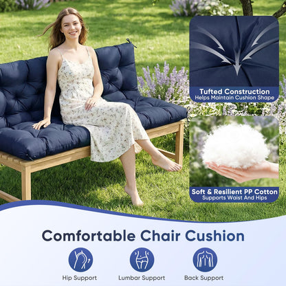 SLIMSTY Porch Swing Cushions,Waterproof 2-3 Seater Replacement for Outdoor Furniture,Thickened 4.7 Inches Patio Cushion with Ties& Backrest,Outdoor Bench Cushion for Backyard,Garden,60 x 40 inches