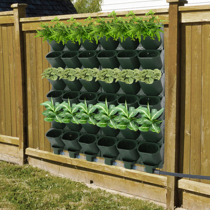SODONAD Self-Watering Wall Mounted Vertical Planter, 36 Pots Wall Planter with Timer, Garden Plant Hanging Pocket Holder for Herbs Vegetables Fruits Flowers, Smart Watering System