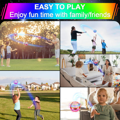 Vantexi Flying Orb Ball Toy,2025 Upgraded Parachute LED,Magic Hand Controlled Flying Gravity Ball,Cosmic Globe Boomerang,Cool Christmas Birthday Gift for 6 7 8 9 10+ Year Old Boys Girls-Red & Purple