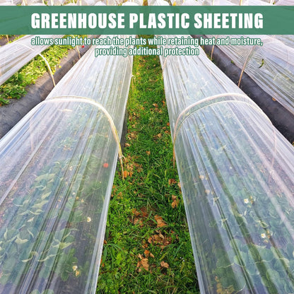 Legigo 8 X 26 Ft Clear Plastic Plant Covers Freeze Protection- 6 Mil Winter Greenhouse Plastic Sheeting for Frost Water Sun Wind Resistant, Plant Vegetable Blanket Covers for Cold Weather Garden Farm