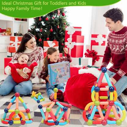 COUOMOXA Magnetic Building Blocks STEM for Toddlers: 74pcs Montessori Magnet Toys for 3 4 5 6 7 8+ Years Old Kids - Sensory Toys for Preschool Gifts-Starter Set - Birthday Gift for Boys Girls