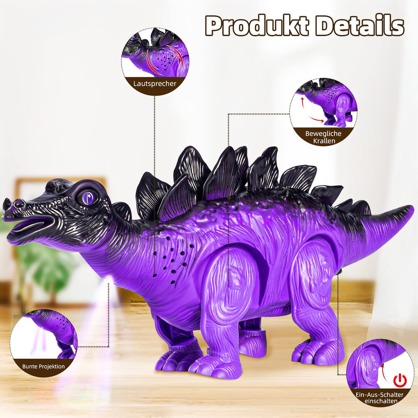 Doloowee 3 Pack Walking Dinosaur Toy for Kids 3-5/5-7 Years,Simulation Tyrannosaurus & Stegosaurus & Brachiosaurus,Electric Robot Dinosaur with LED Lights & Sounds,Dinosaur Toys for Boys and Girls