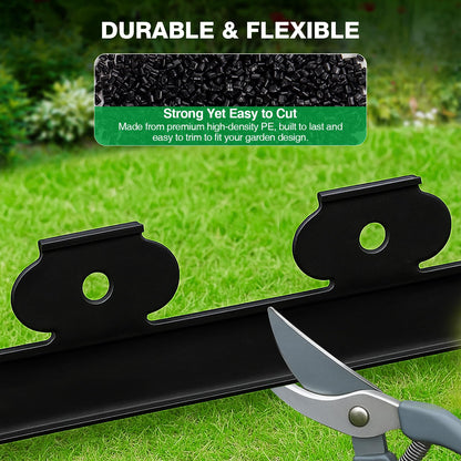 MIXC Garden Edging Border, 100FT 2 Inch Tall Plastic Landscape Edging with 150 Stakes, Flexible Tool-Free Lawn Border for Yard, Flower Bed & Landscaping