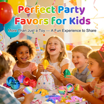 12 Pack 3D Printed Dragon Toys, Flexible Articulated Fidget Dragons in Surprise Eggs, Collectible Desk Toys, Party Favors & Classroom Prizes for Kids