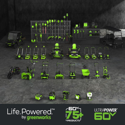 Greenworks 60V 25" Self-Propelled Cordless Lawn Mower – 2 x 4.0Ah Batteries & Fast Charger(75+ Tool Compatibility, 80Min Runtime)