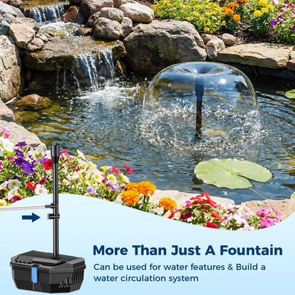 NFESOLAR 30W Solar Pond Filter Kit with Fountain Pump, 210 GPH Solar Pond Pump & Outdoor Filter Box, Submersible Water Pump with 16.4FT Cable & 6.6FT Tubing for Koi Pond, Fish Tank, Garden Fountain