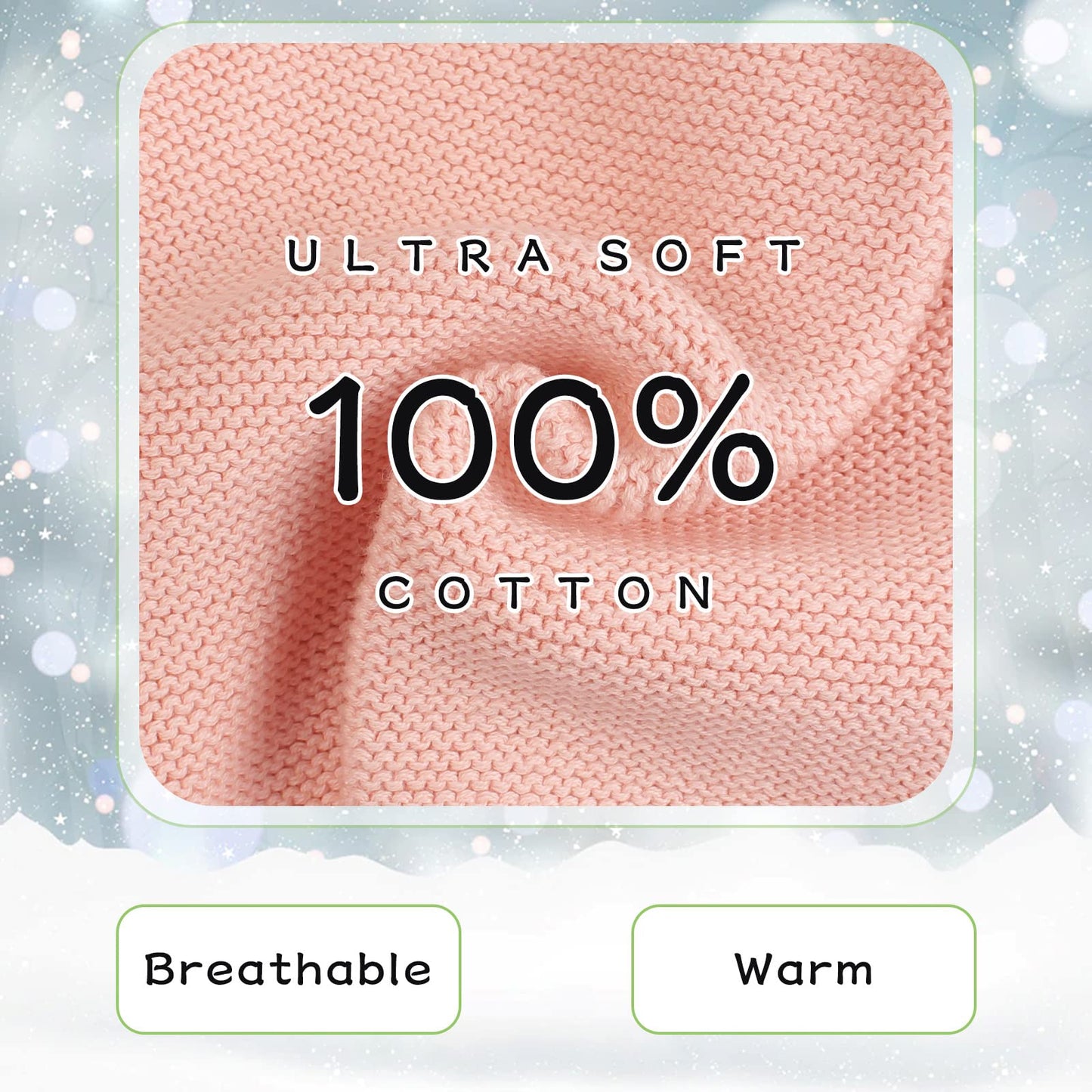 Peecabe Baby Boys Knitted Scarves Warm Toddler Girl Infinity Scarf Kids Soft Chunky Neck Warmer for Fall Winter (White+Pink+Beige)