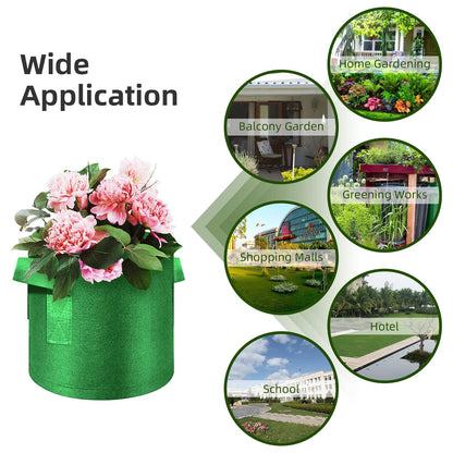 WHATWEARS 12-Pack 15 Gallon Plant Grow Bags, Thickened Nonwoven Fabric Pots with Handles, Vegetable Planter Bags Containers, Cloth Planters for Garden Vegetable/Flower/Plant/Fruits Outdoor (Green)