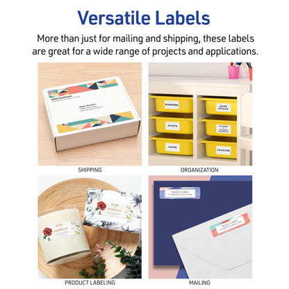 Avery Full-Sheet Printable Shipping Labels, 8.5" x 11" Customizable Stickers, White, 100 Blank Mailing Labels, Great for Mailing, Shipping, Organizing, and More (5165)