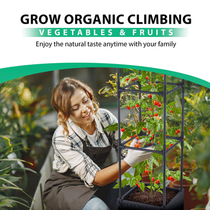Tomato Planter with Metal Trellis,Self Watering Raised Garden Bed,for Garden Planter for Tomato Pots for Tomatoes Box Outdoor Planter for patio,Heavy Duty Container Planter for Climbing Vegetables