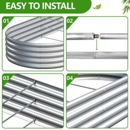 Easllre 2PCS 6x3x1ft Galvanized Metal Raised Garden Bed Kit,Outdoor Planter Box Vegetables,Flowers,Herbs Durable Rust-Resistant Patio Gardening Beds
