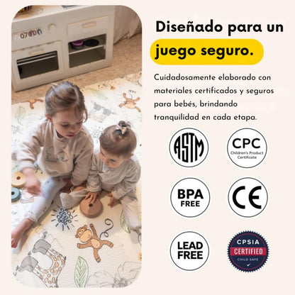 Miotetto Foldable Baby Play Mat – 78"x59" Non-Toxic, Reversible, Waterproof, Portable Baby Mat for Floor, Foam mat for Easy Storage & Travel, Large playmat for Kids, Floor mat for Any Playroom