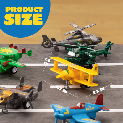 JOYIN 16 Pcs Pull Back Airplane Toys, Boys Plane Playset, Aircraft Incl Helicopter, Fighter, Bomber, Gifts for Toddler Kids 3+ Years Old, Treasure Box Toys for Classroom