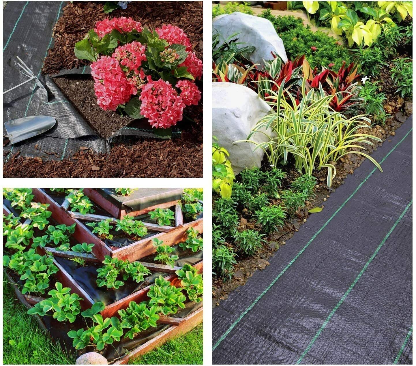 Groweco Weed Barrier Landscape Fabric Heavy Duty 6FT X 100FT Premium 3.2oz Ground Cover Landscape Fabric Gardening Mat,Woven Geotextile Fabric for Underlayment,Commercial Driveway Fabric