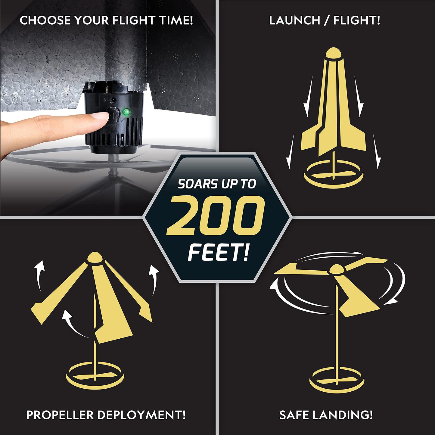 National Geographic Rocket Launcher - Motorized Air Rocket Toy with Patented Design, Launch up to 200 Feet, Outdoor Toys & Model Rockets, Gifts for Kids Ages 8-12, Space Toys