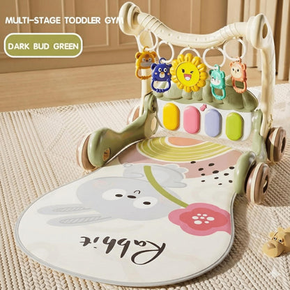 3-in-1 Baby Walker with Tummy Time Mat and Stroller Toys-Sit-to-Stand Walker for Baby Development-Ideal Baby Push Walker and 6-Month-Old Baby Must-Haves-Fun Learning Playtime