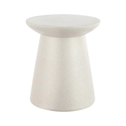 JONATHAN Y TBL1108D Hollie 18" Minimalist Modern Drum Indoor/Outdoor Accent Table Pedestal Contemporary, Mid-Century, Art Deco,Bohemian, Patio, Garden, Bathroom, Living Room, Cream Terrazzo Finish