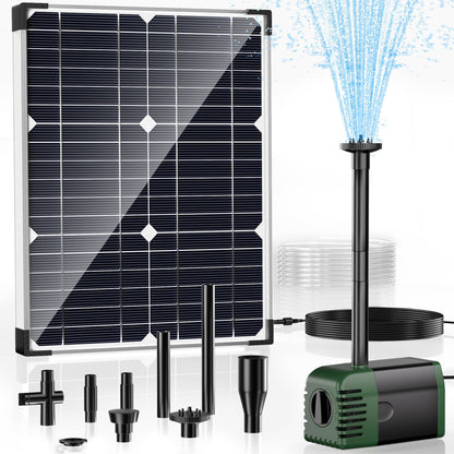 POPOSOAP Solar Water Pump Fountain,20W Solar Fountain Pump 320GPH Solar Powered Water Pump with Adjustable Flow, PVC Tubing and 16.4ft Cord Length for Ponds, Garden, Waterfall, Fish Pond