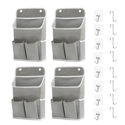 Someteth Hanging Basket for Organizing, Wall Organizer with Pockets and Over The Door Organizer，Can for Home, Closet, Office and Camper (4 Grey)