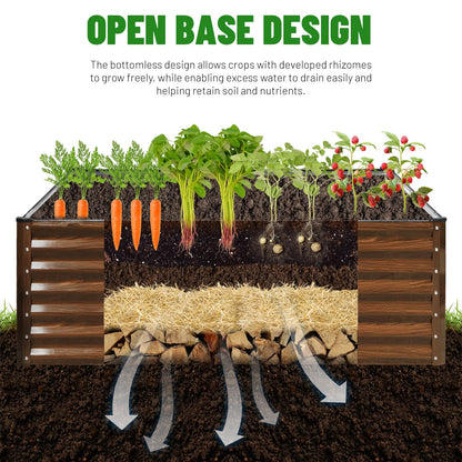 SnugNiture Galvanized Raised Garden Bed 4x4x2FT Outdoor Large Metal Planter Box Steel Kit for Planting Vegetables, Flowers