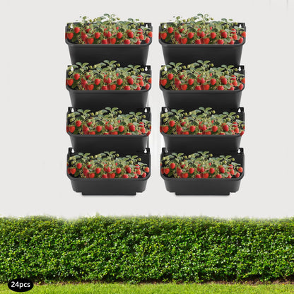 Bazargame Self Watering Vertical Wall Planter with 36 Pots, Vertical Garden Planter for Indoor Plants, Mounted Planter Flower Pot Holder for Herbs Vegetables Fruits, Black