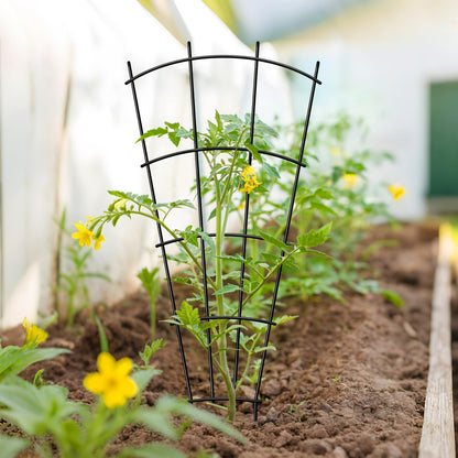 Thealyn 4 Pack 43" Metal Plant Trellis for Pots & Garden Beds, Rustproof Support for Indoor Outdoor Climbing Plants, Vines, Flowers, Fan Shaped, Black