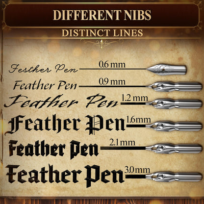 Vintage Feather Quill Pen and Ink Set - Elegant Blue Feather Pen and Ink Set for Signatures, Writing, and Drawing - Calligraphy Kit with Stainless Steel Nib for Beginners and Calligraphy Enthusiasts