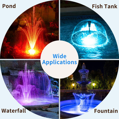 Antfraer Pond Filter with LED Lights, RGB Pond Filter with 660GPH Pump Fountain Kit, Filter Box with RGB Auto-Cycle LED Lights & 3 Spray Modes for Outdoor Ponds Clean Clear and Build Water Features