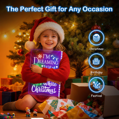 LED Drawing Board for Kids, 17" Light Up Doodle Board, Reusable Glow in The Dark Drawing Tablet with 7 Colors, Erasable & No Mess Art Toy for Ages 3-12+, Best Birthday Gift for Girls Boys (2026 New)