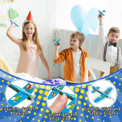 Skylety 50 Pcs Comics Foam Gliders Airplane Toys for Kids, Foam Paper Airplane, Comics Birthday Party Favors Goodie Bag Stuffers Outdoor Flying Toys Bulk Prizes for Kids Classroom