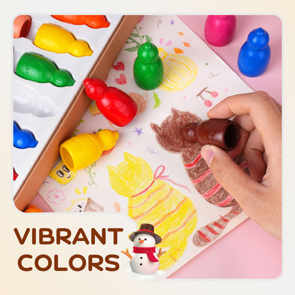 YPLUS Jumbo Crayons for Toddlers 1-3, 8 Colors Non-Toxic Washable Art Crayons for Kids, Easy-Grip Preschool Drawing Supplies for Kids Ages 1-4 (Ideal Gift)