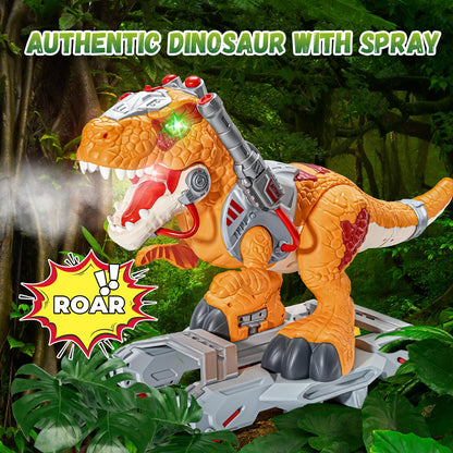 Dinosaur Ride On Toy Cars for Kids, Toddler Electric Ride On Toys with Music, Light & Smoke, 3-5 Year Old boy Gift, Preschool Kids Scooter Foot-to-Floor Walker for Indoor Outdoor