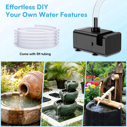 NFESOLAR 6.5W Solar Fountain Pump for Bird Bath, Solar Water Fountain with Dry-run Protection Water Pump, 8 Nozzles Modes, 5Ft Tubing for Pond, Bird Bath, Backyard DIY Water Feature Used