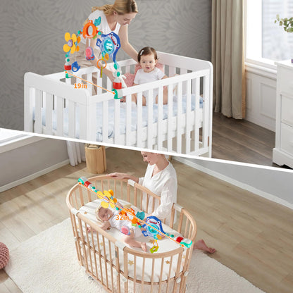 Baby Stroller Arch Toy, Car Seat Toys, Adjustable Arch Stroller toy with Hanging Sensory Activity toys,fits on Baby Bouncer, Bassinet, Stroller, Crib and Car Seats for baby infant Boy Girl 0-18 Months