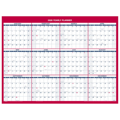 AT-A-GLANCE 2026 Erasable Calendar, Dry Erase Wall Planner, 12" x 16", Small, Vertical-Horizontal, Reversible, Compact (PM330B2826)