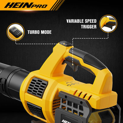HEINPRO Cordless Leaf Blower Compatible with Dewalt 20V Max Battery 400CFM Electric Leaf Blower Cordless, Variable Speed, Turbo Mode, Leaf blowers Battery Powered for Lawn Care, Yard(Tool Only)