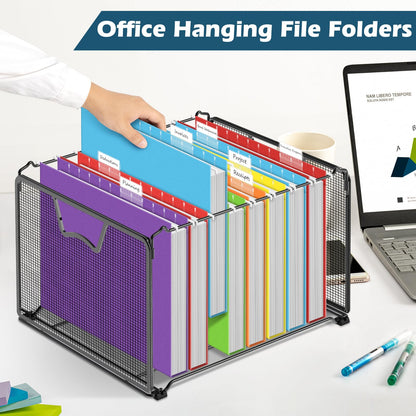 V-Opitos 36 Pack 1 Inch Expansion Hanging File Folders, Letter Size Hanging Folders with 1/5-Cut Adjustable Tab, Extra Capacity Hanging File Folders, Ideal School Classroom, Office Supplies