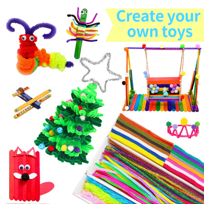 Itopstar Crafts for Kids -3000pcs+ Art Supplies Kids Art Supplies Great for School, Homeschool and Kindergarten DIY Crafting Projects-Giant Craft Box for Supplies