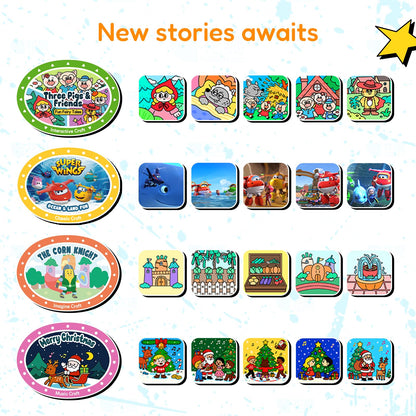 seedpace Super Wings Story Machine for Kids: Screen-Free Player with 5 Story Books, 130 Stories, 712 Minutes, Bluetooth Speaker, Robot Pet, Educational Toy, Learning, Toddlers Gift