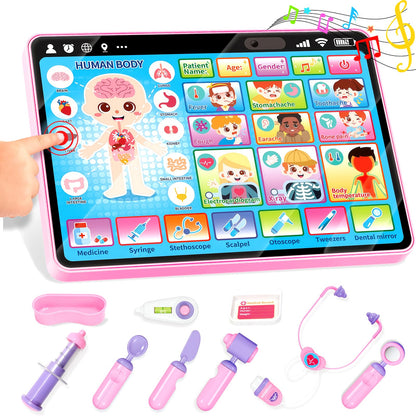Toidgy Learning Toys Tablet with Music & Sound, Speech Therapy Toys for Toddlers Age 1, 2, 3, Montessori Toys Christmas Birthday Gifts for Girls, Boys, Baby 12-18 Months, Doctors Pretend Playset