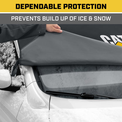 Cat® Windshield Snow Cover, Toughest Car Frost Protector for Ice & Sleet, Weatherproof for Winter, Includes Anti-Theft Straps, Freeze Protector for Auto Car Truck Van SUV, Wide Size 78"x45" inch,Black